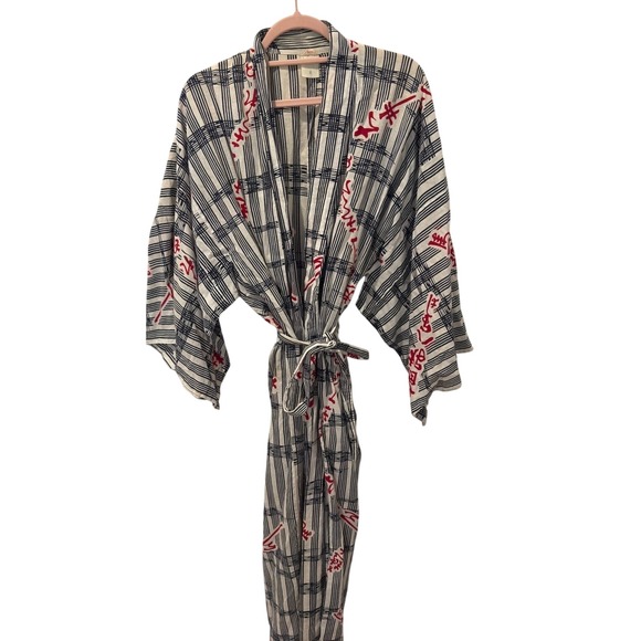 Other - Vintage Japanese Cotton Calligraphy Kimono Robe Medium